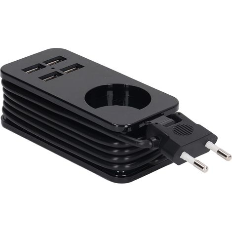 10A 1200W Power Strip, 4 USB Fireproof Adapter for Smartphones (1/5)