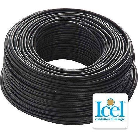 Cavi 200 metri cavo unipolare cordina fs17 nero sezione 1x1mmq n07v1ne/b200 fs17-1ne/b200ne/b200