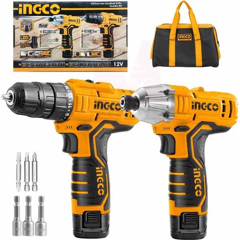 Set trapano + avvitaore impulsi 12 V - Ingco CKLI1201 (1/4)