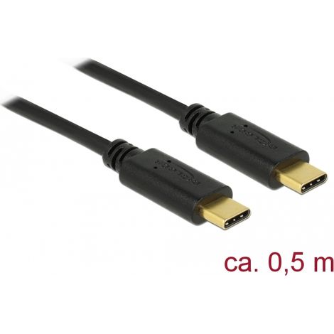 Delock Cable USB 2.0 Type-Câ¢ a Type-Câ¢ 0,5 m 5 A E-Marker
