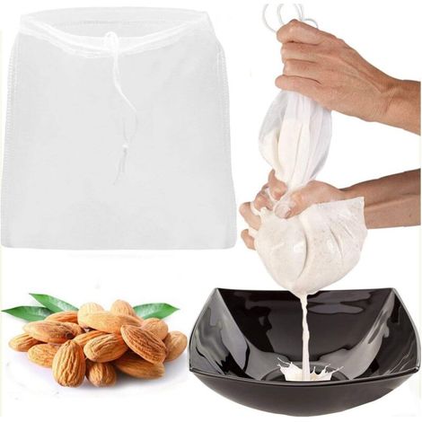 2pcs sacs lait noix qualité professionnelle,Grand 10"X12",Sac lait d'amande réutilisable passoire alimentaire tout usage