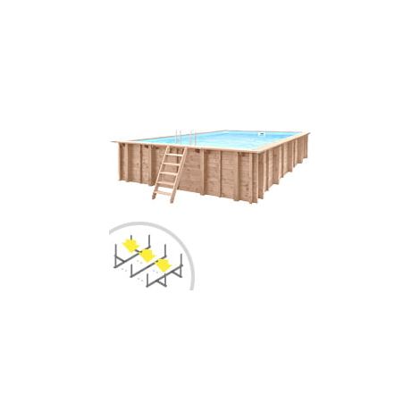Piscina in legno rettangolare autoportante RIVA CARRE 8x5