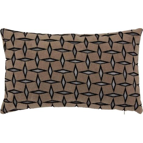 Coussin Déco Jacquard "Diamant" 30x50cm Marron (1/5)