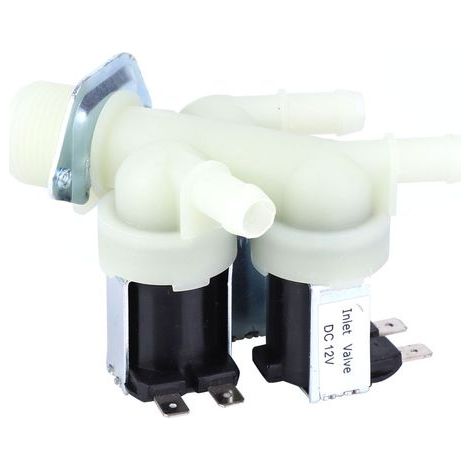 Électrovanne en plastique normalement fermée 1 entrée 3 sorties pour appareils ménagers G3/4 DC12V (1/5)