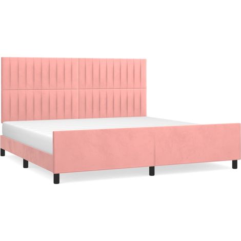 Maison Exclusive - Giroletto con Testiera Rosa 200x200 cm in Velluto