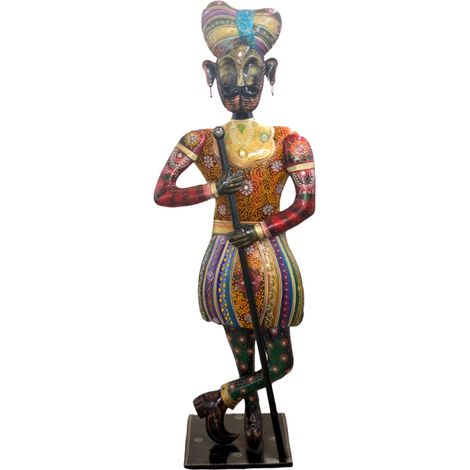 Figura decorativa di Raj Darban in latta per collezionisti e amanti dell'arte, ideale per regali unici