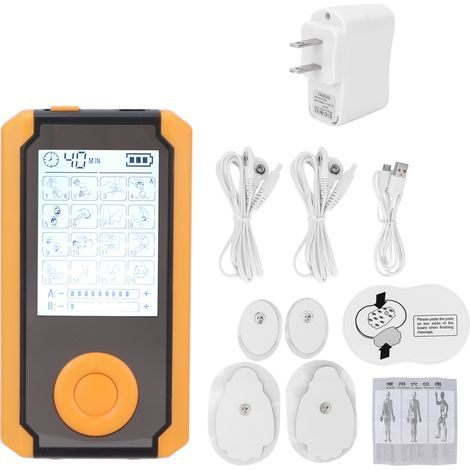 16-mode, dual-channel TENS massager for muscle pain relief (US plug). Power supply: 110-240V. - AquaForge (1/5)