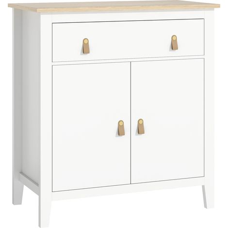 Buffet 2 portes NOVIA aspect chêne et blanc (1/5)