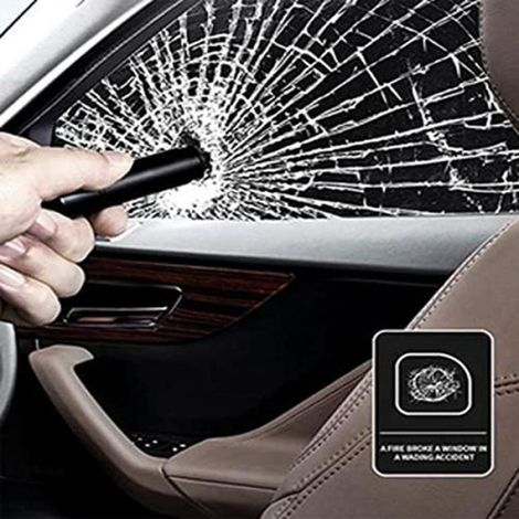 Marteau De Sécurité - Brise-Verre Et Coupe-Ceinture - Outil D'Évacuation D'Urgence Pour Voiture - Rouge - 1 Pièce (1/4)