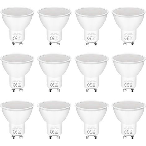 12er-Pack GU10 5W LED-Lampen (entspricht 50W), 3000K, 400lm, 120° Abstrahlwinkel, 220-240V Wechselstrom, nicht dimmbar, flimmerfrei, energiesparende warmweiße LED-Lampen für Schlafzimmer, Wohnzimmer, (1/5)