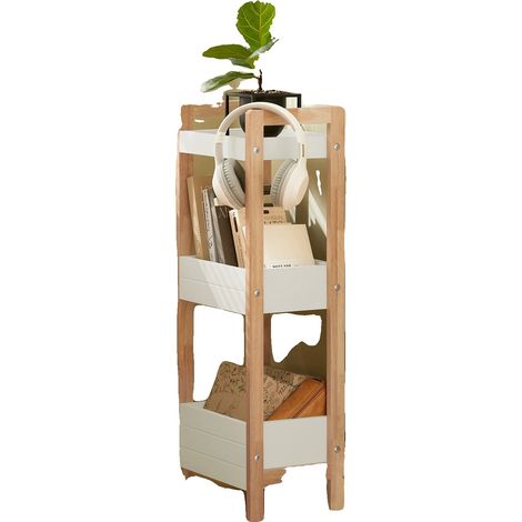 Mobiletto da bagno, dimensioni compatte, ripiani robusti, colore BIANCO (1/2)