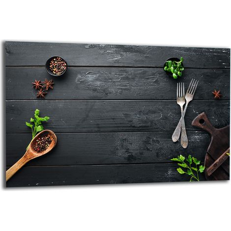PLAQUE DE PROTECTION EN VERRE POUR CUISINIÈRE 80x52 CUISINE (1/5)
