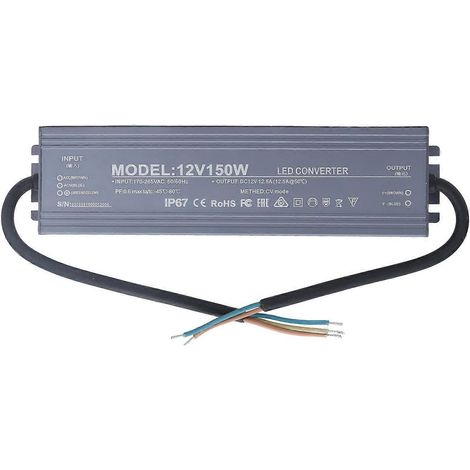 IP67 Wasserdichtes Netzteil LED-Treiber Transformator Spannungswandler Adapter AC170–265V Eingang 12V 12