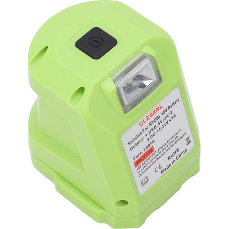 Convertisseur de batterie au lithium Ryobi 18 V avec sortie USB et projecteur (1/5)