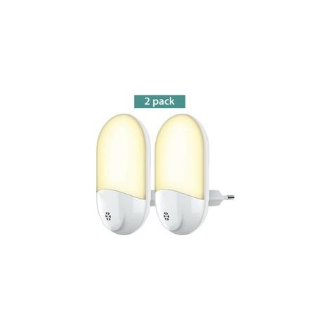 Lot de 2 veilleuses LED enfant à prise secteur, multicolore, capteur crépusculaire automatique – (1/5)