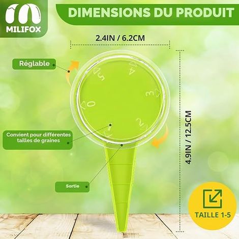 Adjustable Precision Seed Drills Versatile Seeding Tool Seed Drill Garden Drill Suitable Fine Seeds Vegetables Flowers Potted Plants Light Green (1/4)