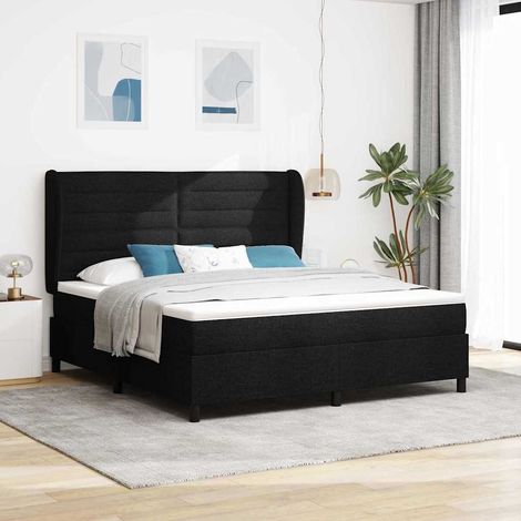 Boxspringbett mit Matratze Schwarz 180 x 200 cm Stoff (1/5)