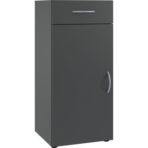 Meuble à chaussures en bois mélamine coloris graphite - longueur 40 x hauteur 98 x profondeur 40 cm