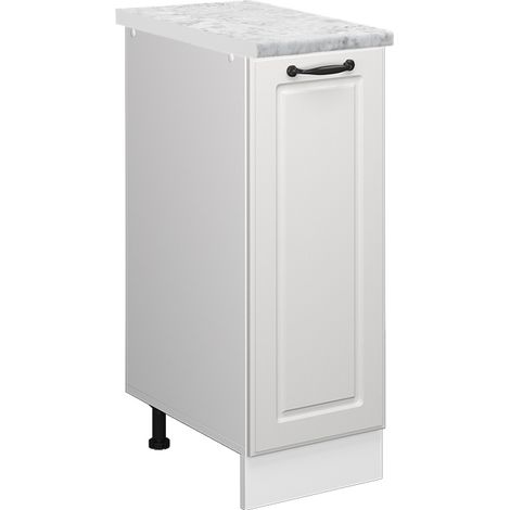 Apothekerschrank R-Line, Weiß Landhaus, 30 cm AP Marmor, Vicco