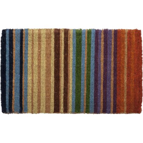 Entryways - Zerbino in fibra di cocco, tessuto a mano, motivo: Arcobaleno, 40 x 60 cm (1/5)