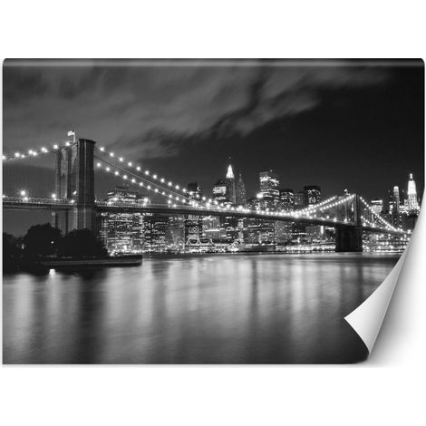 Papier peint pont de brooklyn la nuit - 150 x 105 cm (1/4)