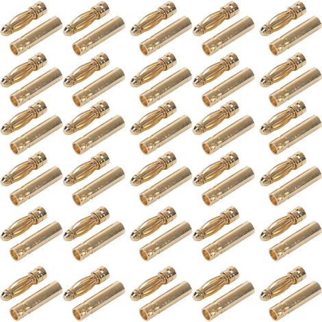 30 Paires de Fiches de Connecteur de Batterie Plaquées or – Idéal pour les Batteries au Lithium RC, les Moteurs électriques et les Applications à Courant élevé – Laiton Durable et Résistant à (1/5)