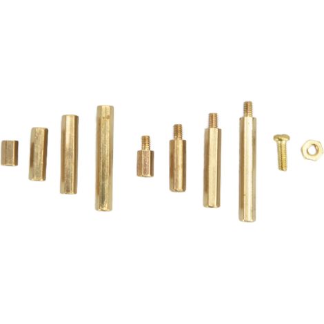 Kit de 350 vis M.2 hexagonales en laiton et acier inoxydable, assortiment de vis et écrous pour les industries de fabrication de tôles et de tubes. (1/5)