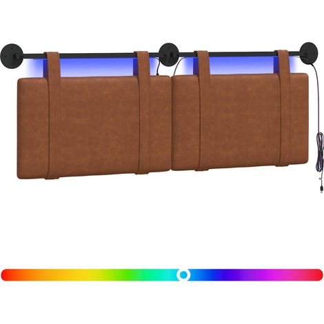 Hanging Headboard Brown Antique PU vidaXL