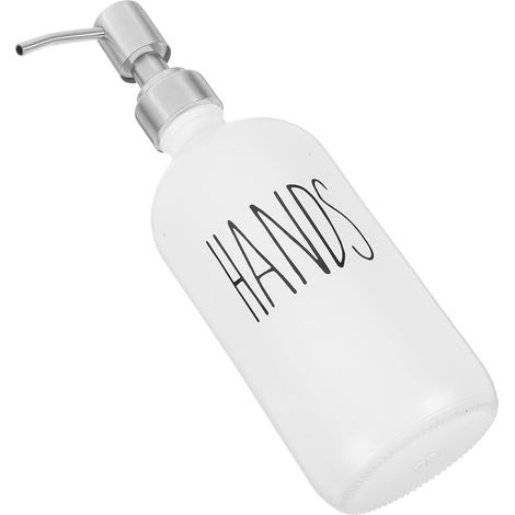 500ml Refillable White Glass Soap Dispenser for Bathroom and