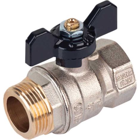 VALVOLA A SFERA PASSAGGIO STANDARD M-F FARFALLA ALLUMINIO TIEMME 3/4"" - PN25