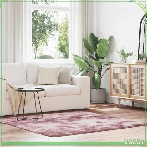 4102873 Tapis Shaggy à poils longs NAVARRA rose poudré 160x160 cm (1/5)