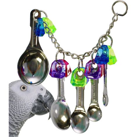 mini Perchoir En Corde Pour Perruche/canari Perroquet Mcher Jouet Perroquet Jouet Oiseau Jouet Mtal Cuillre Chane Jouet (1/4)