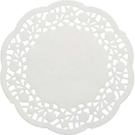 Napperons en papier dentelle blanche, absorbants et jetables, polyvalents pour la décoration de table et la pâtisserie, 100 pièces de 14 cm (5,5 pouces). (1/5)