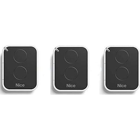 Pack de 3 télécommandes NICE Era-One ON2E – Copie du signal de télécommande en une touche-2 canaux – Fréquence 433.92 MHz – Portée jusqu’à 200 mètres – Compatible motorisations NICE (1/5)