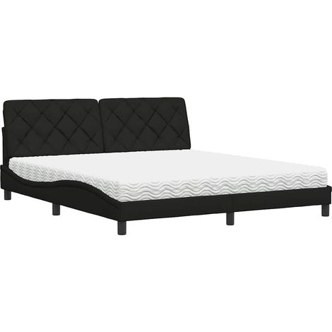 Maison Exclusive - Bett mit Matratze Schwarz 180x200 cm Stoff