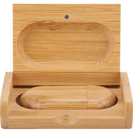 Clé USB 3.0 en Coque Bois Ovale 32GB - Mémoire Flash de Stockage avec Boîte (1/5)