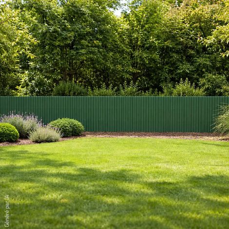Canisse PVC double face verte 1 × 5 m avec kit de fixation (1/5)