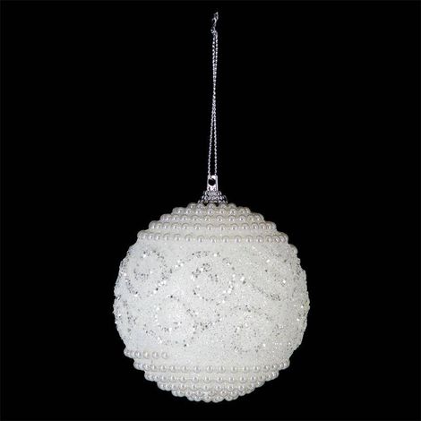 Palla con perline glitterate D.8cm in polistirolo assortite - Modello b - Feeric lights & christmas (1/4)