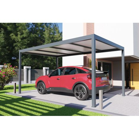 Carport aluminium autoportant 3x5 m anthracite Fabriqué en France (1/5)
