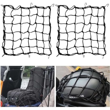 Filet anti-araignées pour moto - Cordon en caoutchouc pour vélo - 2 pièces - Blanc - 40 x 40 cm