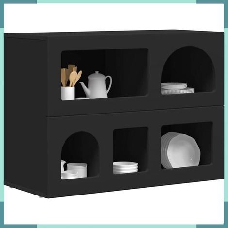 Buffet - 891325 - Noir - Bois d'ingénierie - 80,5 x 35 x 59 cm (1/5)