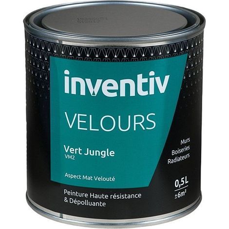 Peinture INVENTIV Velours Vert Jungle VM2 0,5L - Haute résistance et dépolluante