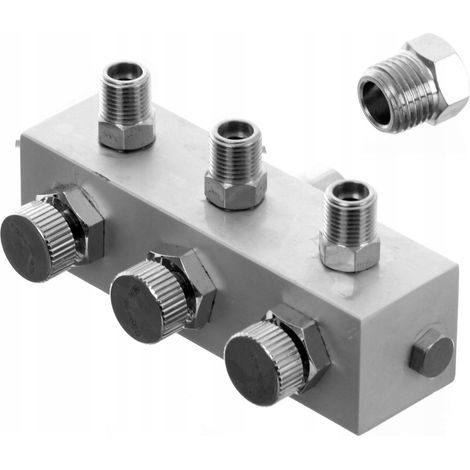 Luftverteiler für pneumatische Airbrushes, 3x 1/8" und 1x 1/4" Gewinde (1/2)