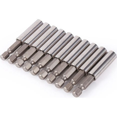 Lot de 10 rallonges de tournevis avec porte-embouts de perçage hexagonaux 1/4" pour outils électriques