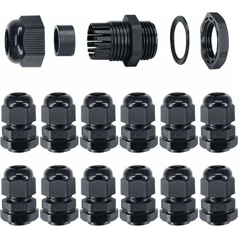 Bardusch-20 Pièces PG7 En Plastique Étanche Réglable 3 6.5mm Connectique Presse Étoupe Connecteurs Presse Étoupe Joints avec Joints (1/5)