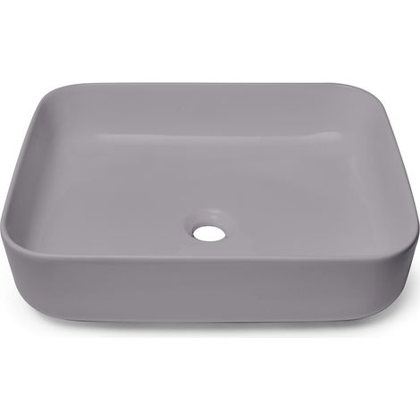 Swiss Aqua Technologies Lavabo freestanding Infinitio 50x39 cm + scarico, grigio opaco (SATINF5039LGRM-SETBP)