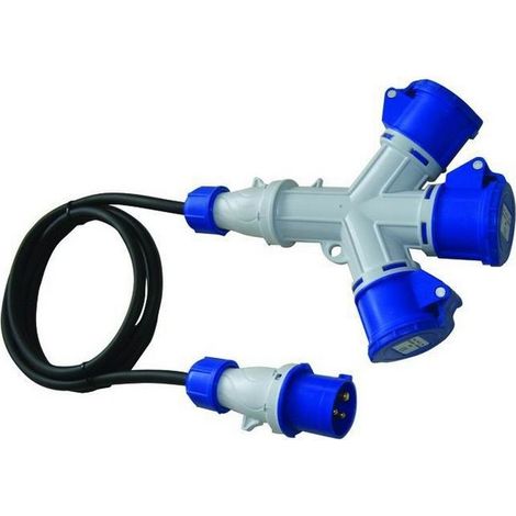 Adattatori Cee-Blu 230V-16A 3 Prese con Cavo M.1,5 Art. 1502