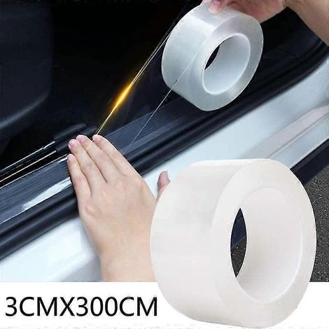 Lot de 2 autocollants de protection pour seuils de porte de voiture, universels, anti-rayures, transparents, 3 cm x 3 m. (1/5)