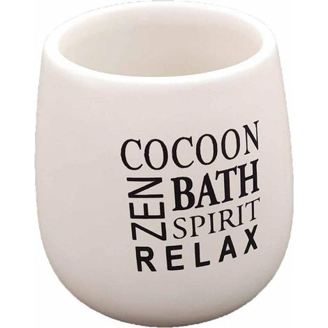 Gobelet de Salle de Bain "Tikal" 9cm Blanc