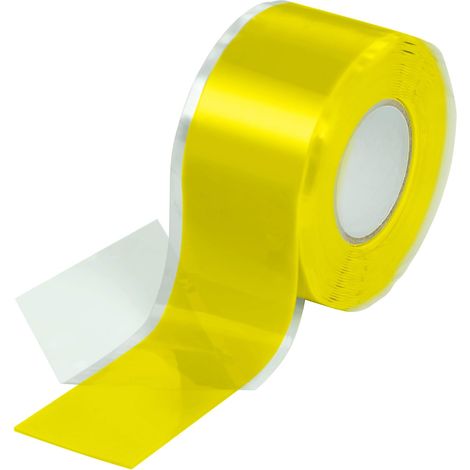 Gelbes 1x 3 m selbstklebendes Silikonband (selbstklebend, selbsthärtend), Isolierband und Dichtband (Wasser, Luft), 25 mm breit,... (1/4)